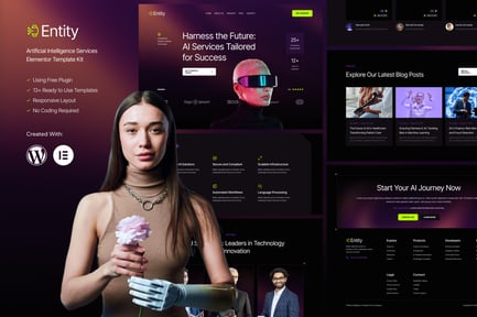 Preview: Entity - Artificial Intelligence Services Elementor Template Kit