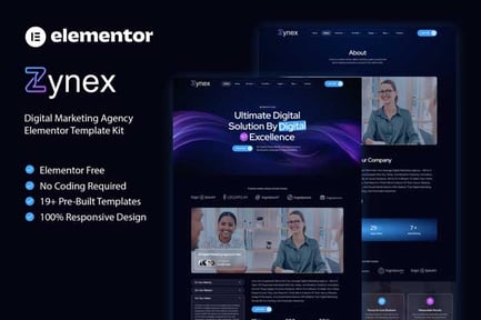 Preview: Zynex - Digital Marketing Agency Elementor Template Kit