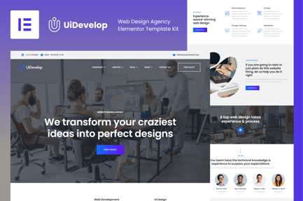 Preview: UiDevelop - Web Design Agency Elementor Pro Template Kit