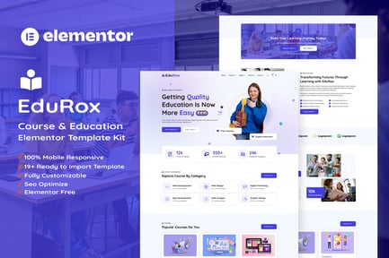 Preview: EduRox - Online Course & Education Elementor Pro Template Kit