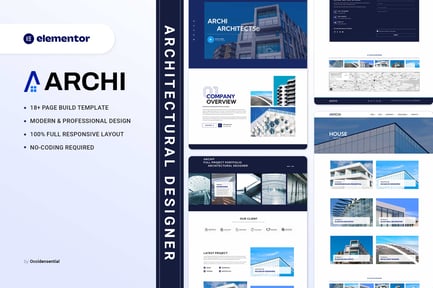 Preview: Archi - Senior Architectural Designer Elementor Template Kit