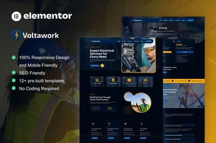 Preview: VoltaWork - Electrical Service Elementor Template Kit