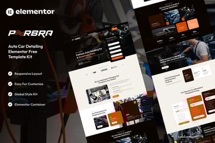 Preview: Perbra - Car Auto Care & Detailing Elementor Template Kit
