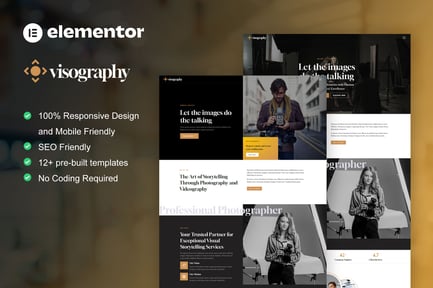 Preview: Visography - Photography & Portfolio Elementor Template Kit