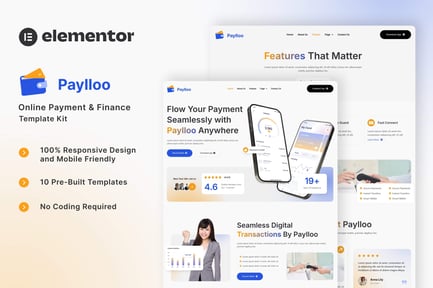 Preview: Paylloo - Online Payment & Finance Elementor Template Kit