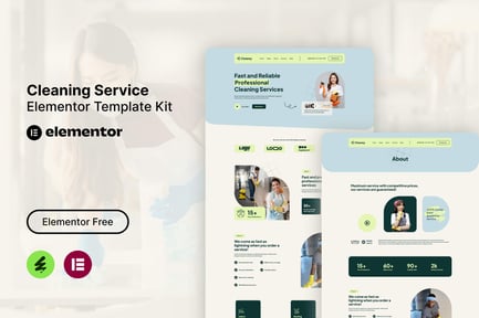 Preview: Cleansy - Cleaning Service Elementor Template Kit