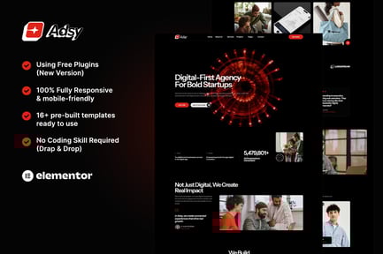 Preview: Adsy - Digital Agency Elementor Template Kit