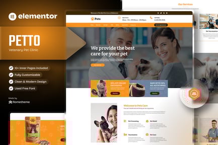 Preview: Petto - Vetenary Pet Clinic Elementor Template Kit