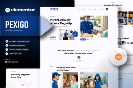 Preview: Pexigo - Delivery Services Elementor Template Kit