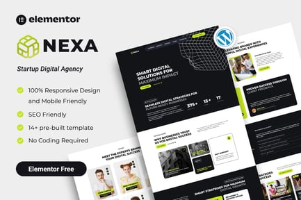Preview: Nexa - Startup Digital Agency Elementor Template Kit