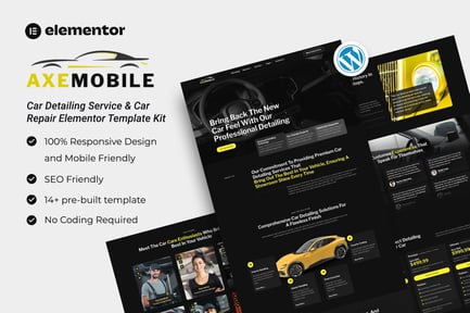 Preview: Axemobile - Car Detailing Service & Car Repair Elementor Template Kit