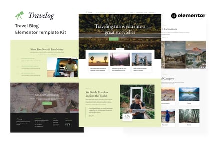 Preview: Travelog - Travel Blog Elementor Template Kit