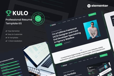 Preview: Kulo - Professional Resume Elementor Template Kit