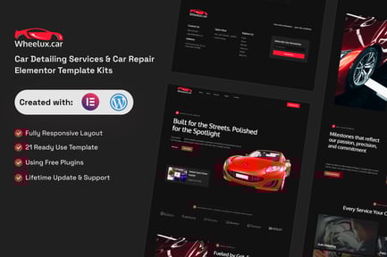 Preview: Wheelux - Car Detailing Services & Car Repair Elementor Template Kits