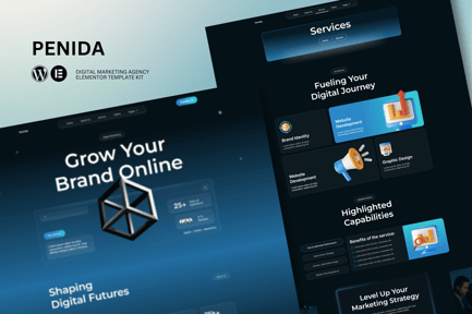 Preview: Penida - Digital Marketing Agency Elementor Template Kit