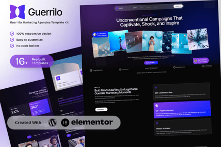 Visualização: Guerrilo - Kit de modelos Elementor de marketing de guerrilha e ativação de marca