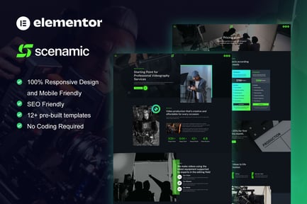 Preview: Scenamic - Video Production Service Elementor Template Kit