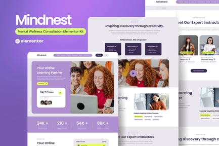 Preview: Mindnest - Mental Wellness Consultation Elementor Template Kit