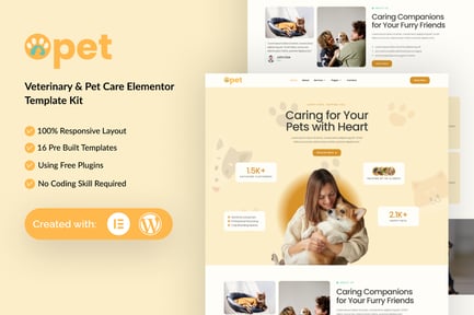 Preview: Opet - Veterinary & Pet Care Elementor Template Kit