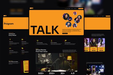 Preview: Podhub - Modern Dark Mode Podcast & Radio Streaming Elementor Template Kit