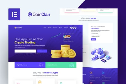 Preview: CoinClan - Cryptocurrency Elementor Pro Template Kit