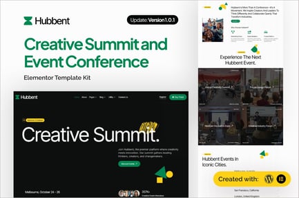 Preview: Hubbent - Creative Summit & Event Conference Elementor Template Kit