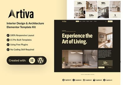 Preview: Artiva - Interior Design & Architecture Elementor Template Kit