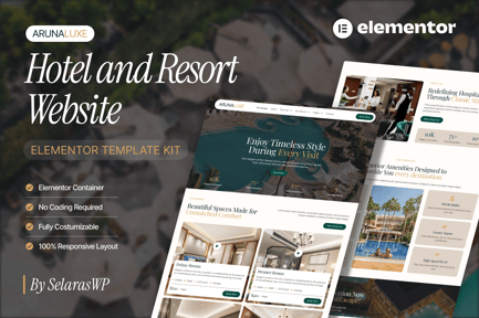 Preview: ArunaLuxe - Hotel & Resort Elementor Template Kit