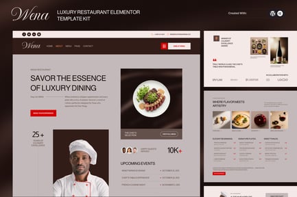 Preview: Wena - Luxury Restaurant Elementor Template Kit