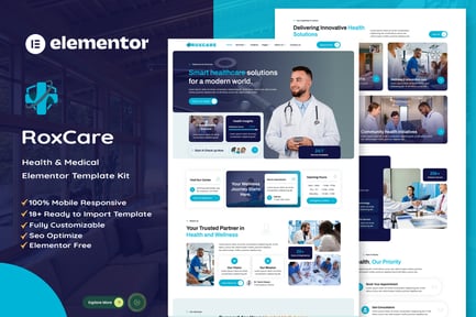 Preview: RoxCare - Health & Medical Elementor Template Kit