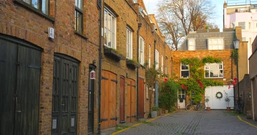 Typical Architecture In The Neighbourhood Of Notting Hill In London, England, United Kingdom. Sidewa