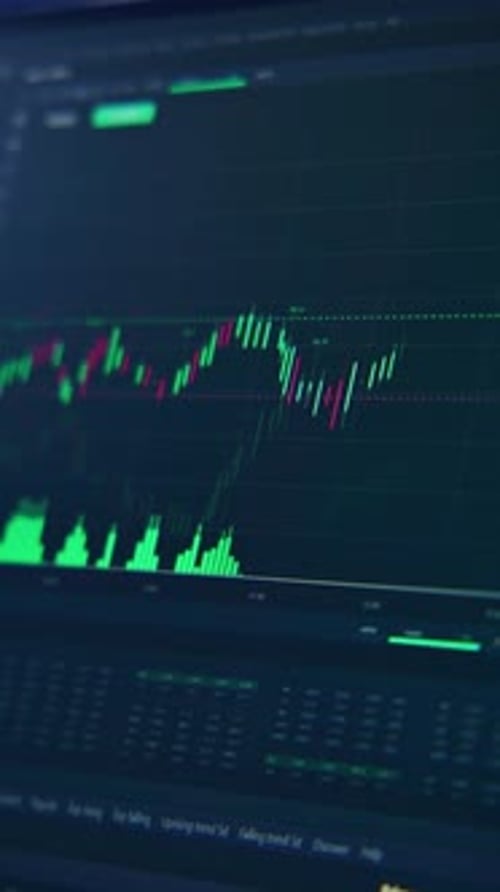 Stock Market Graph Chart with Animated Candlestick