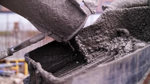 Concrete Pours From a Mixer