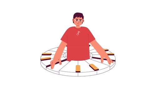 Pianist hobby 2D animation