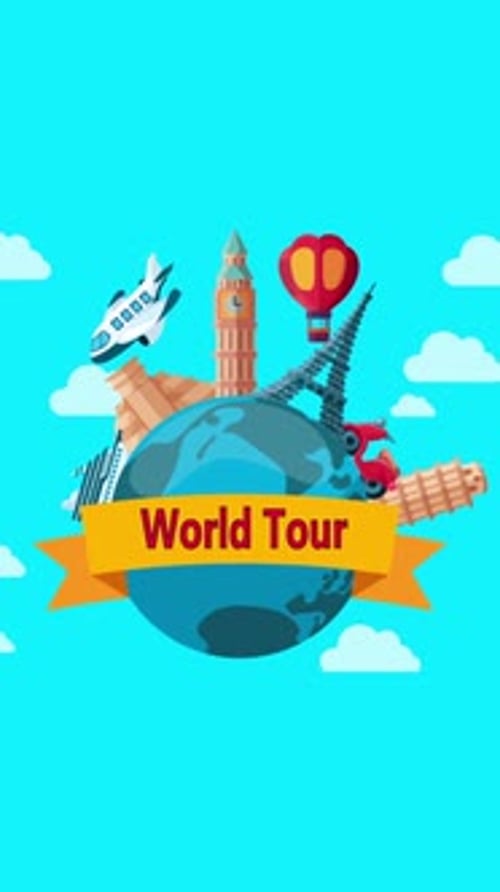 Travel And Tourism Landmark Around The World On Vertical