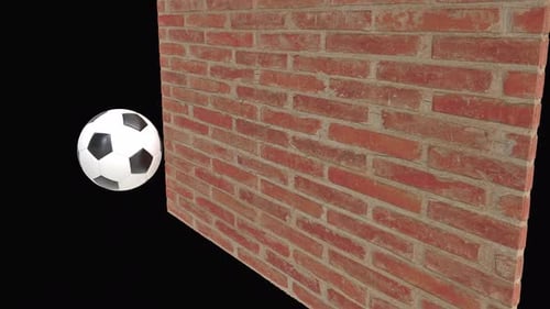 Brick Wall Broken By Football