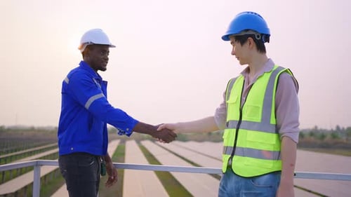 Professional engineer work to maintenance of photovoltaic panel system.