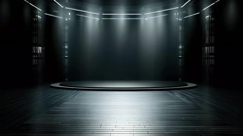 podio: escaparate futurista con plataforma para la exhibición de productos. Expositor de escenario moderno vacío