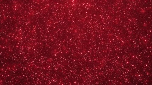 Glitter Red Particle Falling On Black Background. Abstract Party Celebration Glitter Background.