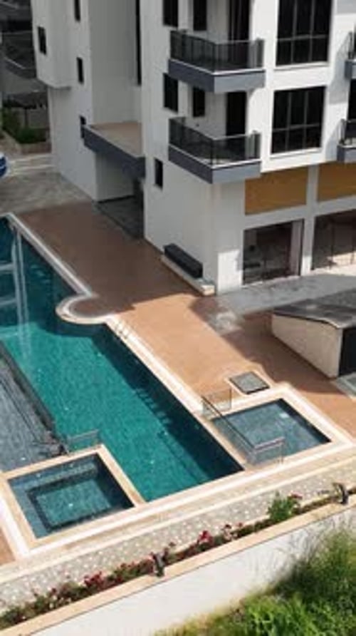 Vertical Video Aerial Thrills on Children's Water Slides Splashy Fun From Above