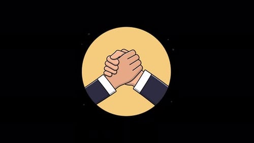 Hand Wrestling Concept Animation Video - Transparent