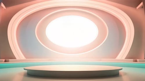 podio: escaparate futurista con plataforma para la exhibición de productos. Expositor de escenario moderno vacío