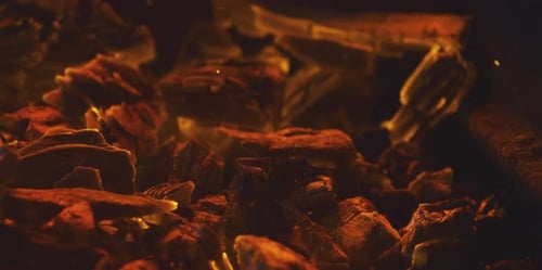 Close Up Of Glowing Fire