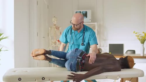 The Patient Uses Physical Therapy to Recover From Surgery and Increase Mobility The Doctor Works on