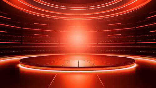 podio: escaparate futurista con plataforma para la exhibición de productos. Expositor de escenario moderno vacío