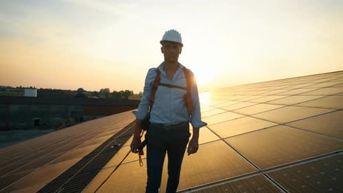 Maintenance assistance technical worker in uniform is checking an operation and efficiency perform