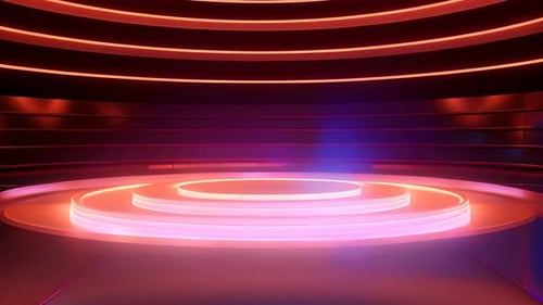 podio: escaparate futurista con plataforma para la exhibición de productos. Expositor de escenario moderno vacío