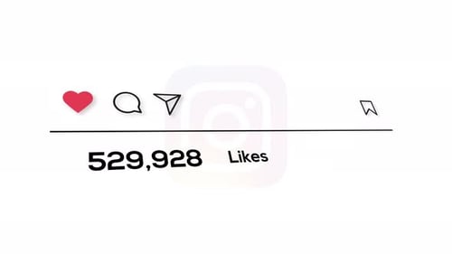 Instagram Likes Counter Counting Social Media Background Animation
