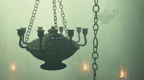 Intriguing Darkness Candlelit Gothic Chapel