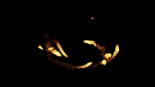 Fireballs rotating on transparent background